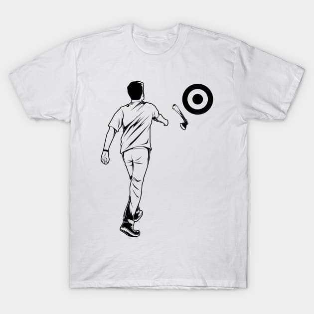 Man throwing axe - axe throwing T-Shirt by Modern Medieval Design